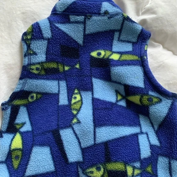 Patagonia Kids Blue and Green Fleece Vest - Picture 2 of 3